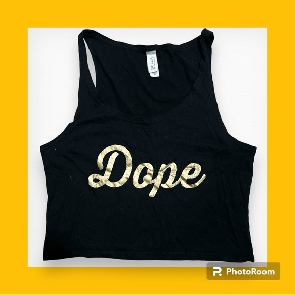 Bella Canvas M/L DOPE cropped tank top black - Picture 1 of 1